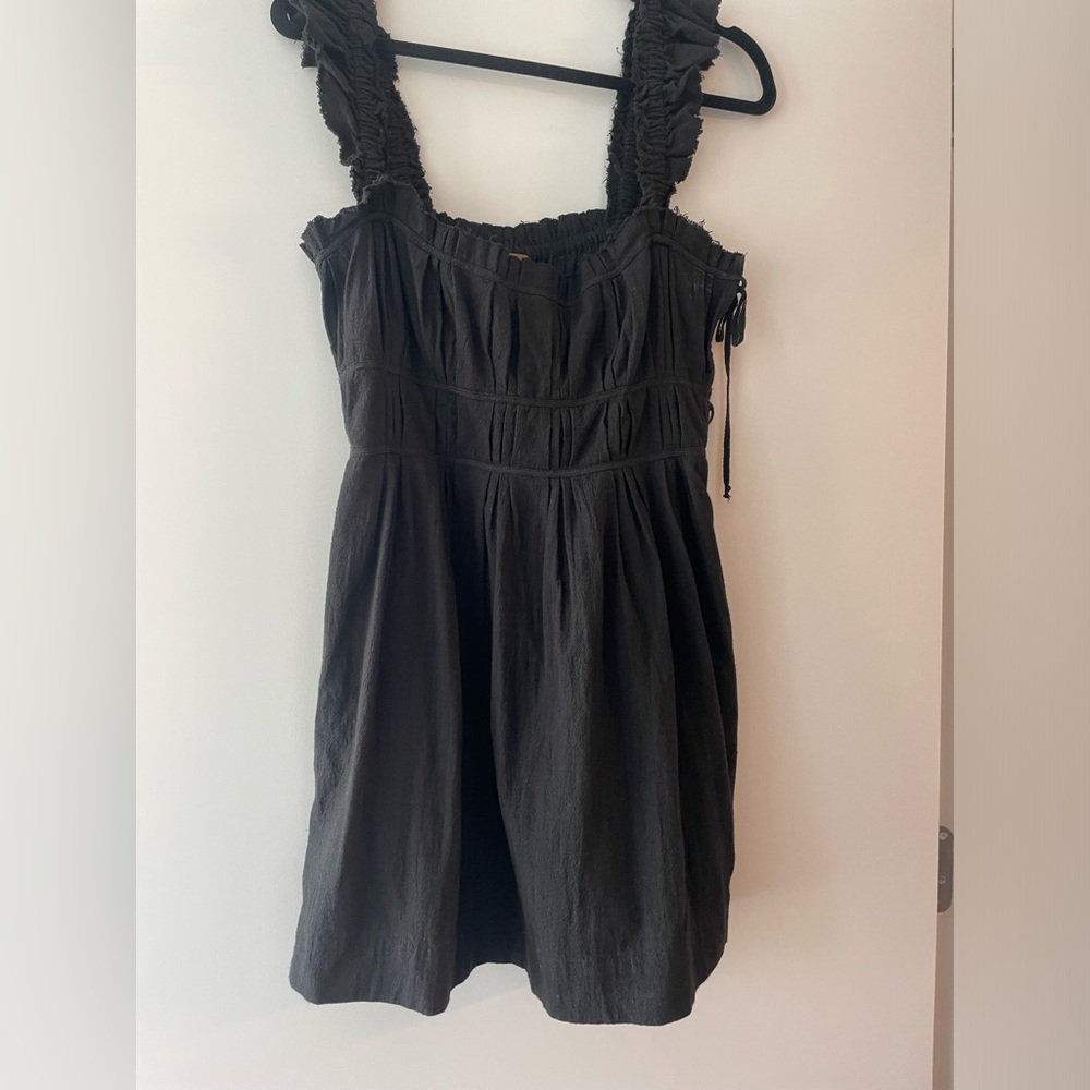 FREE PEOPLE ruffle sleeve tie up sundress